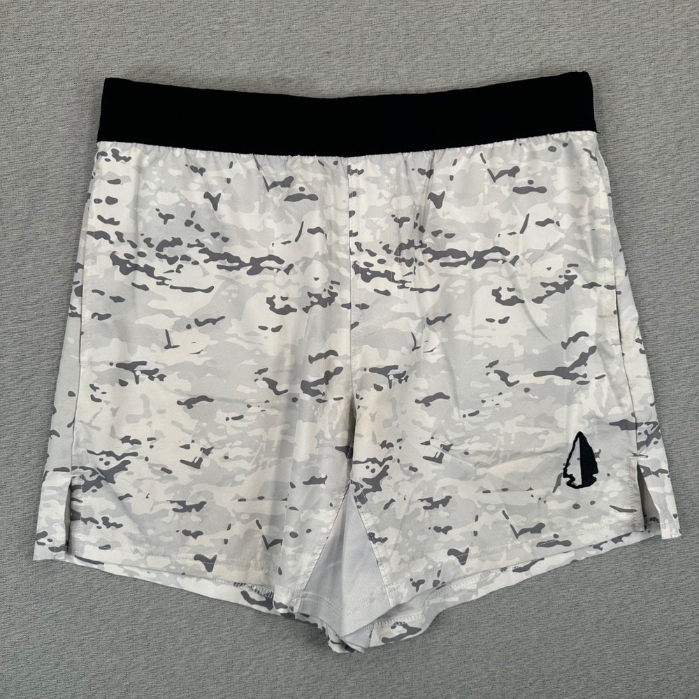 Tachuntfish Shorts Mens Medium White Grey Tactical Alpine Camo Athletic Training